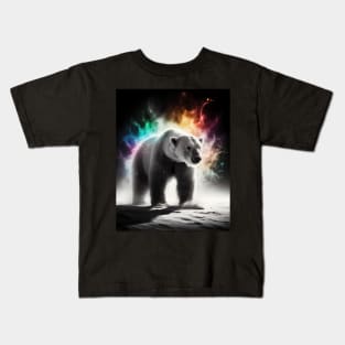 Monochromatic Polar Bear Within Rainbow Colors Kids T-Shirt